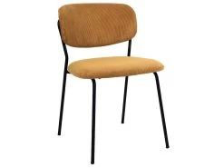 Lot De 2 Chaises ANDREA Velours Côtelé Et Pieds Noirs