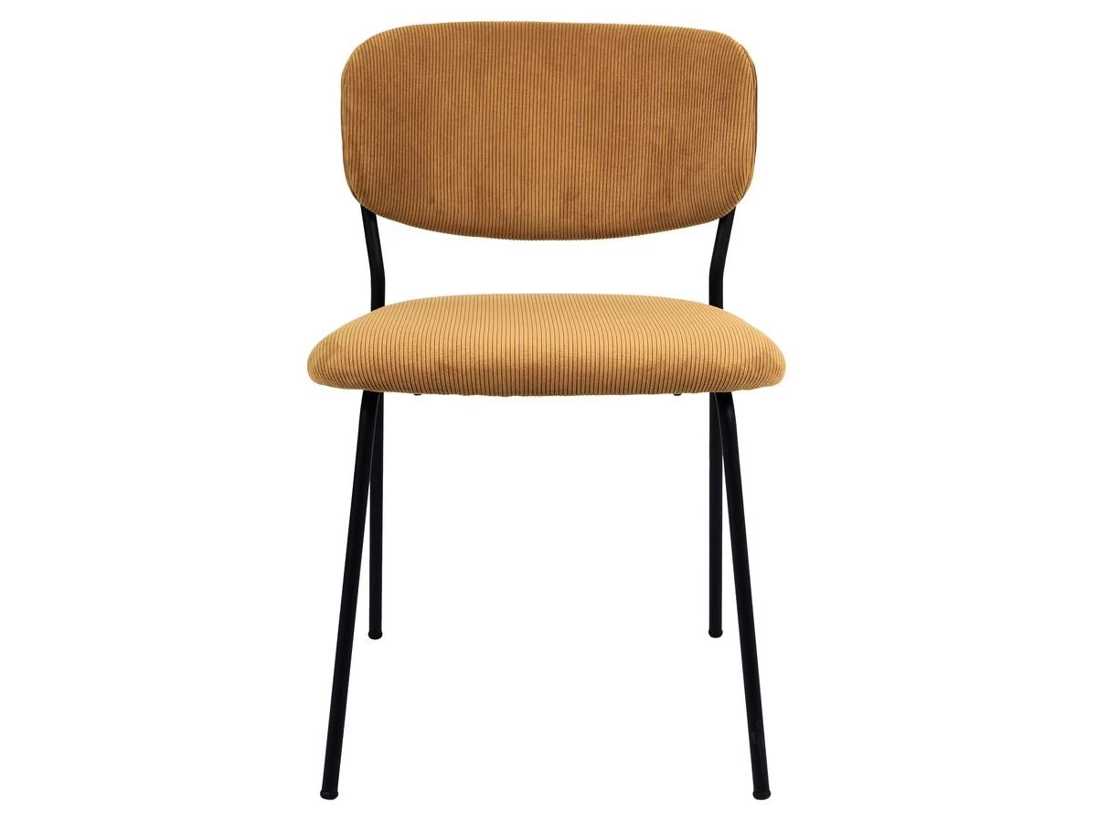 Lot De 2 Chaises ANDREA Velours Côtelé Et Pieds Noirs 6 Lot De 2 Chaises ANDREA Velours Côtelé Et Pieds Noirs – Image 4