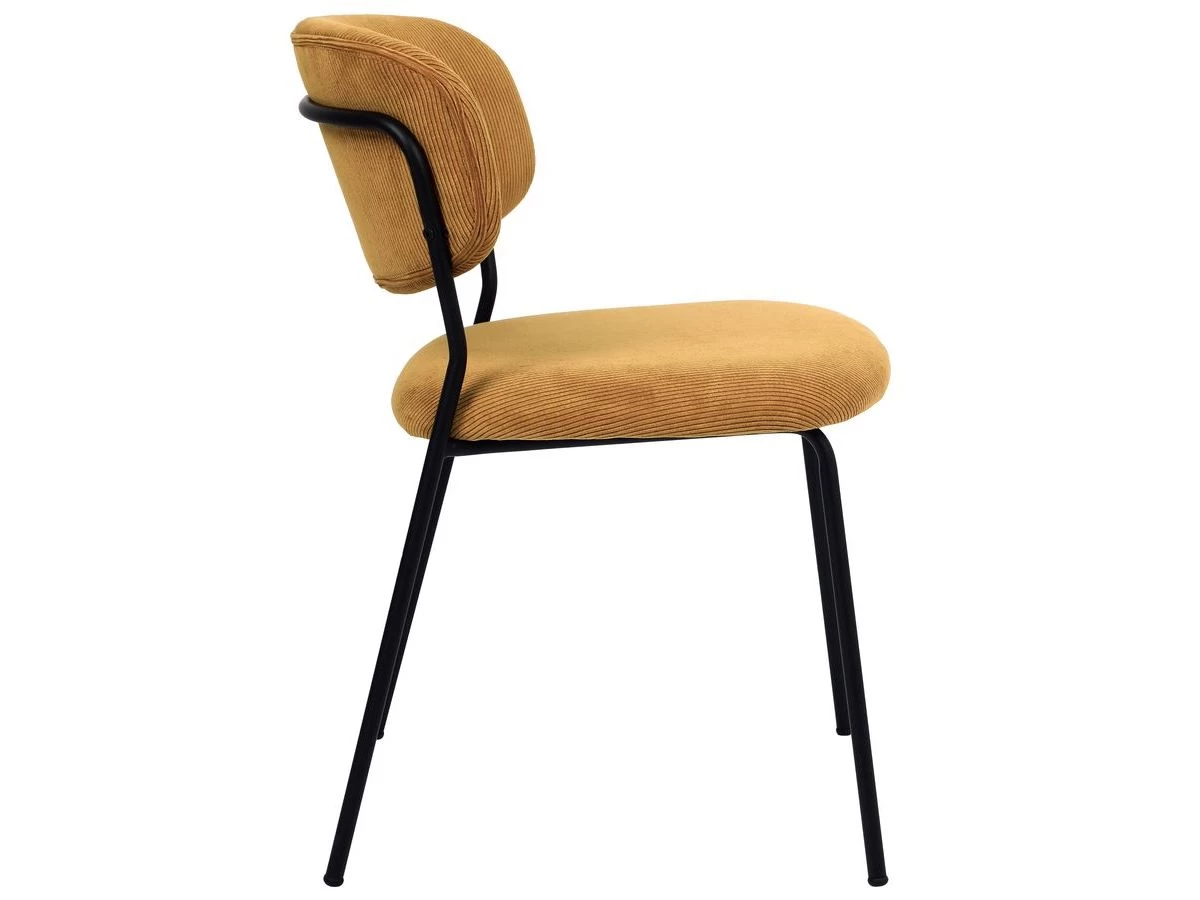 Lot De 2 Chaises ANDREA Velours Côtelé Et Pieds Noirs 7 Lot De 2 Chaises ANDREA Velours Côtelé Et Pieds Noirs – Image 5