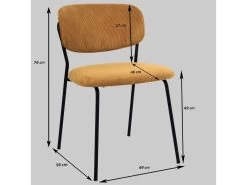 Lot De 2 Chaises ANDREA Velours Côtelé Et Pieds Noirs 21 Lot De 2 Chaises ANDREA Velours Côtelé Et Pieds Noirs -Velvet Magasin lot de 2 chaises andrea velours cotele et pieds noirs 9