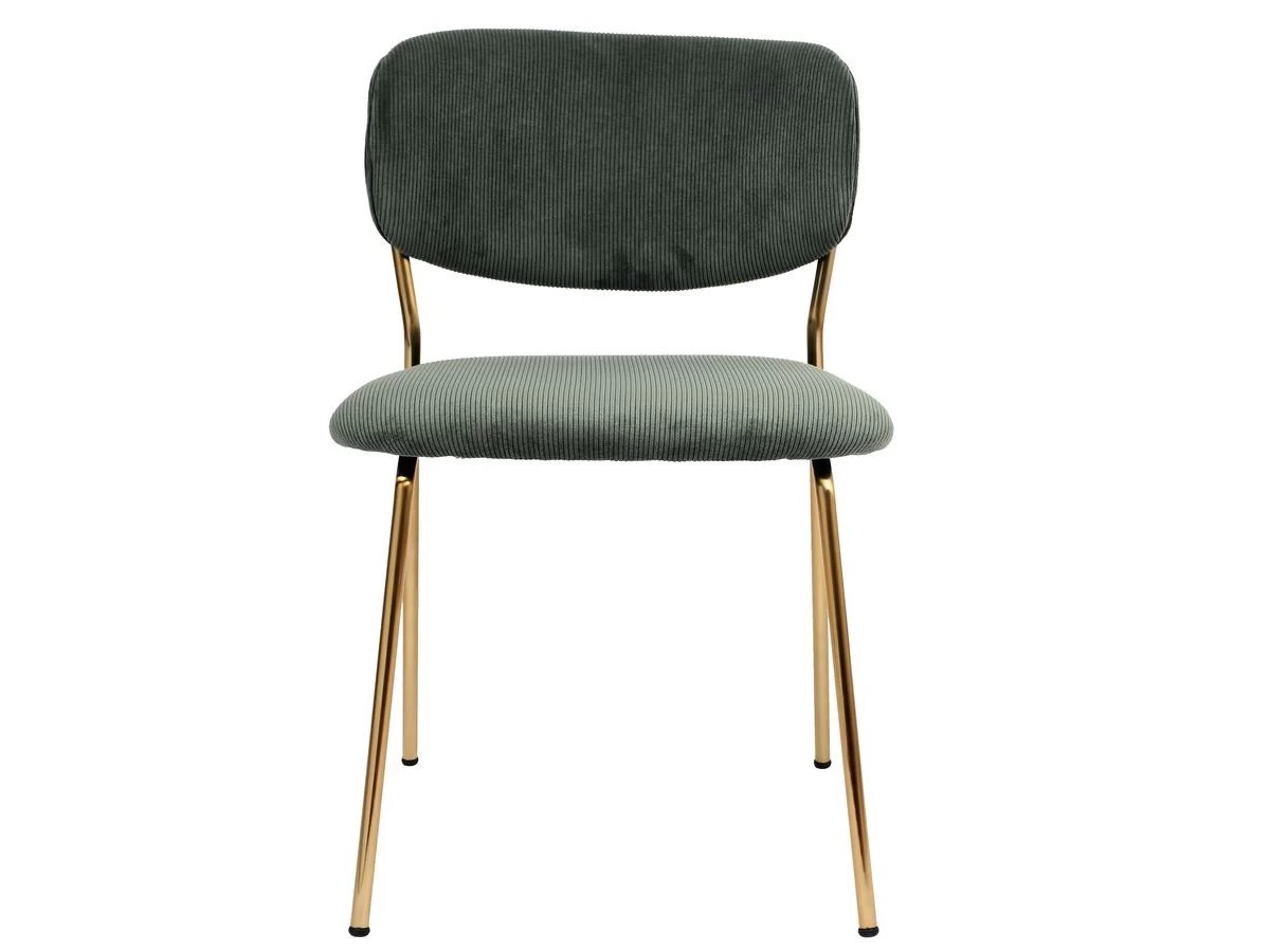 Lot De 2 Chaises ANDREA Velours Côtelé Et Pieds Or 6 Lot De 2 Chaises ANDREA Velours Côtelé Et Pieds Or – Image 4