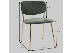 Lot De 2 Chaises ANDREA Velours Côtelé Et Pieds Or 21 Lot De 2 Chaises ANDREA Velours Côtelé Et Pieds Or -Velvet Magasin lot de 2 chaises andrea velours cotele et pieds or 9