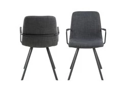 Lot De 2 Chaises CLARA Tissu Texturé -Velvet Magasin lot de 2 chaises clara tissu texture 2