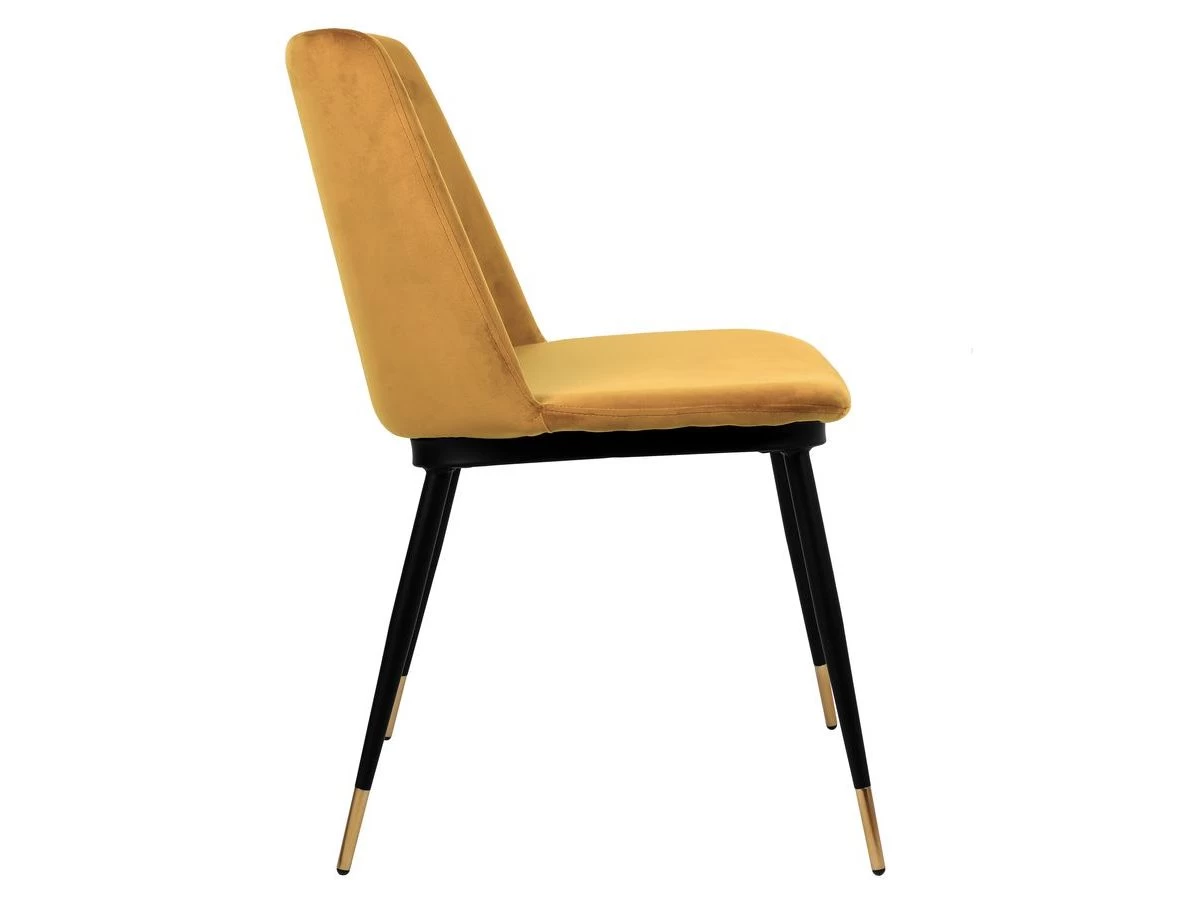 Lot De 2 Chaises FABIEN Tissu Velours Et Pieds Or 7 Lot De 2 Chaises FABIEN Tissu Velours Et Pieds Or – Image 5