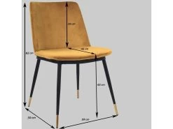 Lot De 2 Chaises FABIEN Tissu Velours Et Pieds Or 21 Lot De 2 Chaises FABIEN Tissu Velours Et Pieds Or -Velvet Magasin lot de 2 chaises fabien tissu velours et pieds or 9