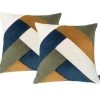 Lot De 2 Coussins Patchwork Réversible 60 X 60 Cm LARA -Velvet Magasin lot de 2 coussins patchwork reversible 60 x 60 cm lara