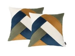 Lot De 2 Coussins Patchwork Réversible 60 X 60 Cm LARA