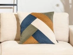 Lot De 2 Coussins Patchwork Réversible 60 X 60 Cm LARA -Velvet Magasin lot de 2 coussins patchwork reversible 60 x 60 cm lara 6