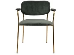 Lot De 2 Fauteuils De Table ANDREA Velours Côtelé Et Pieds Or -Velvet Magasin lot de 2 fauteuils de table andrea velours cotele et pieds or 2