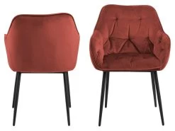 Lot De 2 Fauteuils De Table BEA Velours -Velvet Magasin lot de 2 fauteuils de table bea velours 1