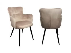 Lot De 2 Fauteuils De Table VALENTINE Tissu Velours