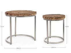 Lot De 2 Petites Tables Basses Gigognes SYBELLE Bois Recyclé -Velvet Magasin lot de 2 petites tables basses gigognes sybelle bois recycle 2