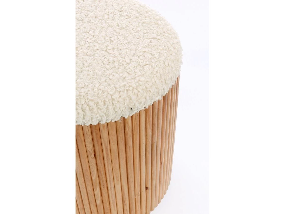 Lot De 2 Poufs PERRINE Tissu Effet Laine Et Pied Pin Massif 4 Lot De 2 Poufs PERRINE Tissu Effet Laine Et Pied Pin Massif – Image 2