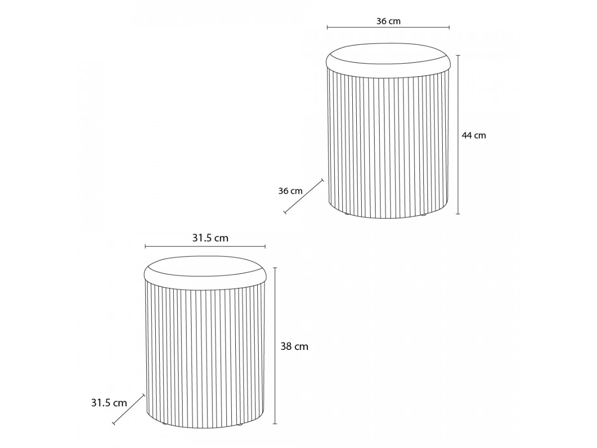 Lot De 2 Poufs PERRINE Tissu Effet Laine Et Pied Pin Massif 5 Lot De 2 Poufs PERRINE Tissu Effet Laine Et Pied Pin Massif – Image 3