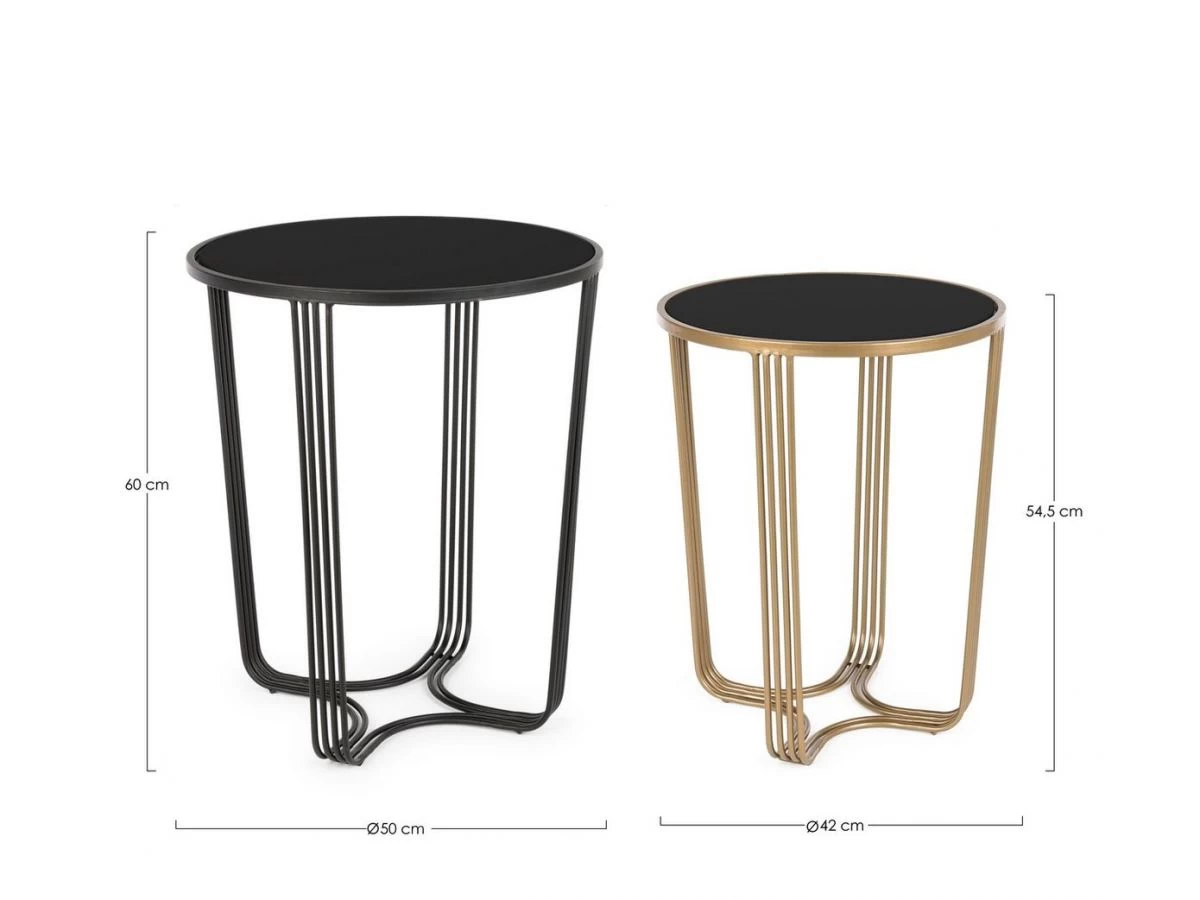 Lot De 2 Tables Basses CECILIA Noir Et Or 6 Lot De 2 Tables Basses CECILIA Noir Et Or – Image 4