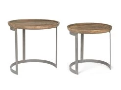 Lot De 2 Tables Basses Gigognes ANOUK Bois Massif De Manguier 9 Lot De 2 Tables Basses Gigognes ANOUK Bois Massif De Manguier -Velvet Magasin lot de 2 tables basses gigognes anouk bois massif de manguier 2