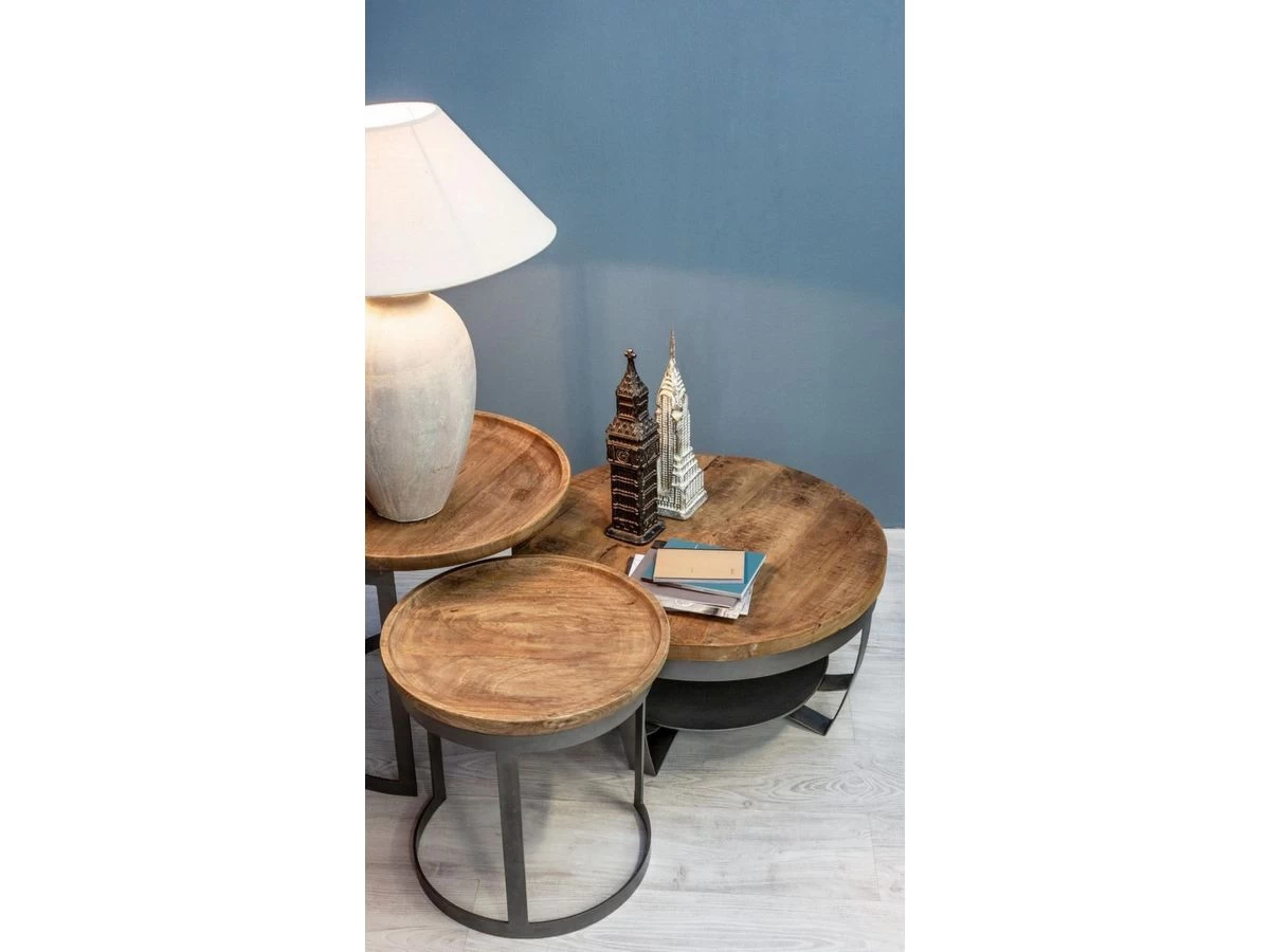 Lot De 2 Tables Basses Gigognes ANOUK Bois Massif De Manguier 3 Lot De 2 Tables Basses Gigognes ANOUK Bois Massif De Manguier
