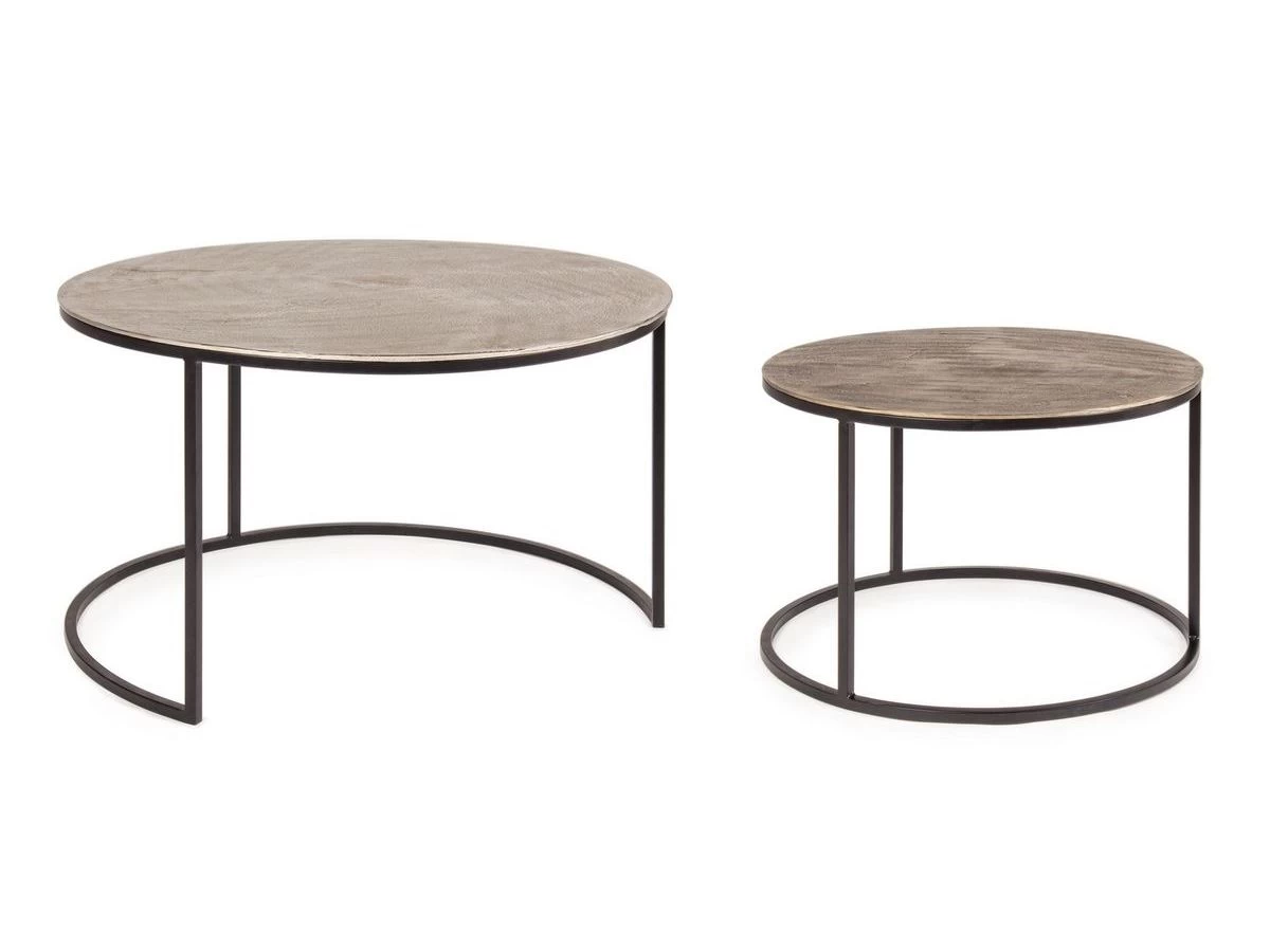 Lot De 2 Tables Basses Gigognes JOYCE Effet Bronze 4 Lot De 2 Tables Basses Gigognes JOYCE Effet Bronze – Image 2