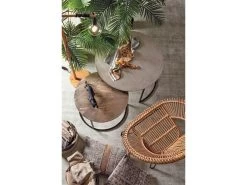 Lot De 2 Tables Basses Gigognes JOYCE Effet Bronze