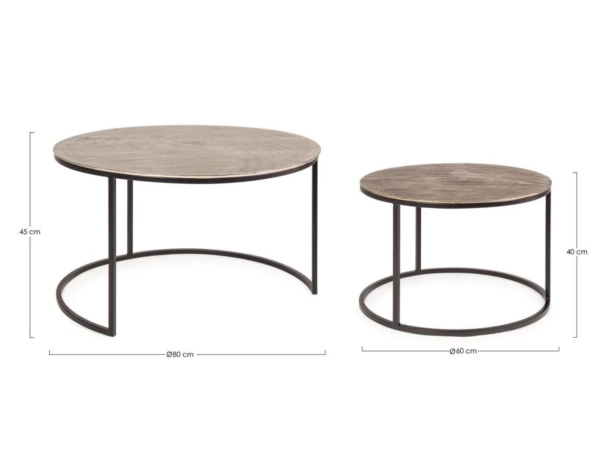 Lot De 2 Tables Basses Gigognes JOYCE Effet Bronze 9 Lot De 2 Tables Basses Gigognes JOYCE Effet Bronze – Image 7