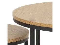Lot De 2 Tables Basses Gigognes ROMUALD Chêne Et Noir -Velvet Magasin lot de 2 tables basses gigognes romuald chene et noir 3