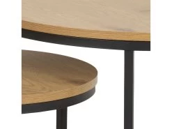 Lot De 2 Tables Basses Gigognes ROMUALD Chêne Et Noir -Velvet Magasin lot de 2 tables basses gigognes romuald chene et noir 4