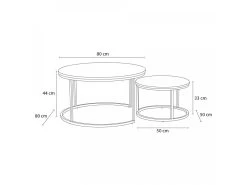 Lot De 2 Tables Basses Gigognes ROMUALD Chêne Et Noir -Velvet Magasin lot de 2 tables basses gigognes romuald chene et noir 8