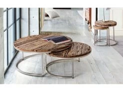 Lot De 2 Tables Basses Gigognes SYBELLE Bois Recyclé