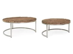 Lot De 2 Tables Basses Gigognes SYBELLE Bois Recyclé -Velvet Magasin lot de 2 tables basses gigognes sybelle bois recycle 5