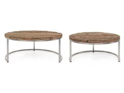 Lot De 2 Tables Basses Gigognes SYBELLE Bois Recyclé -Velvet Magasin lot de 2 tables basses gigognes sybelle bois recycle 6