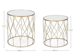 Lot De 2 Tables Basses PRUNELLE Acier Or -Velvet Magasin lot de 2 tables basses prunelle acier or 1