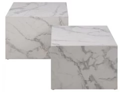Lot De 2 Tables Basses ROCHEFORT Effet Marbre -Velvet Magasin lot de 2 tables basses rochefort effet marbre 8