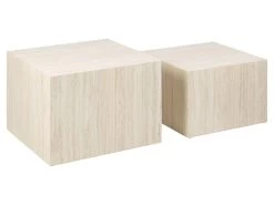 Lot De 2 Tables Basses ROCHEFORT Imitation Travertin