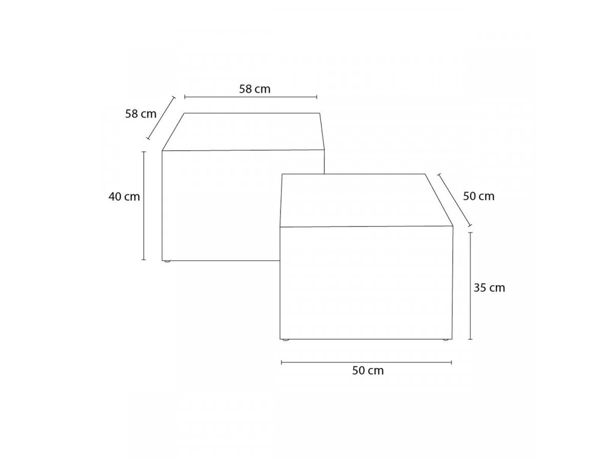 Lot De 2 Tables Basses ROCHEFORT Imitation Travertin 6 Lot De 2 Tables Basses ROCHEFORT Imitation Travertin – Image 4