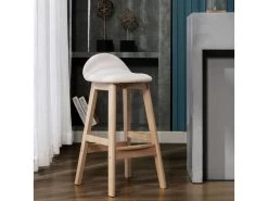 Lot De 2 Tabourets De Bar LANCELOT Tissu Et Bois Massif