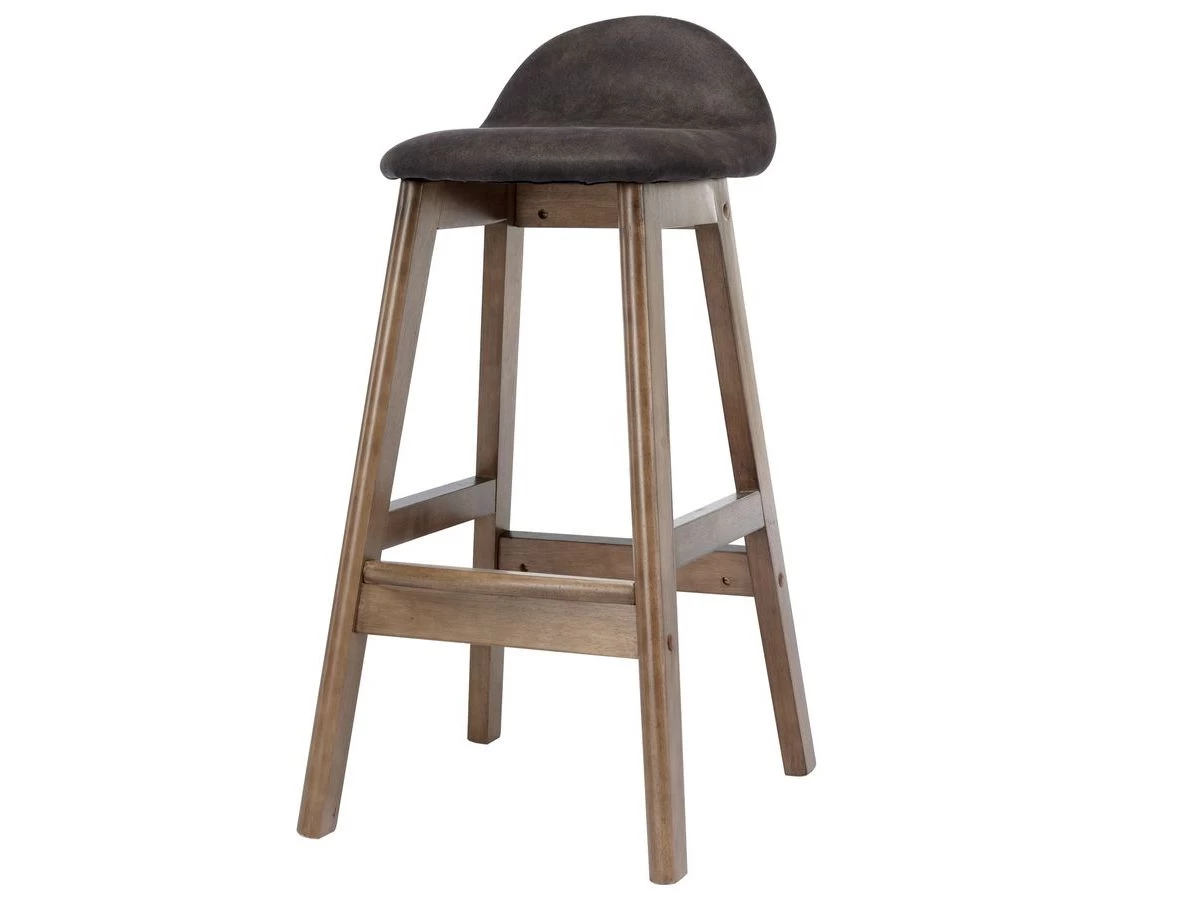 Lot De 2 Tabourets De Bar LANCELOT Tissu Microfibre Et Bois Massif 7 Lot De 2 Tabourets De Bar LANCELOT Tissu Microfibre Et Bois Massif – Image 5