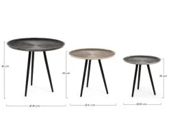 Lot De 3 Tables Basses ARAGON Aluminium 19 Lot De 3 Tables Basses ARAGON Aluminium -Velvet Magasin lot de 3 tables basses aragon aluminium 8