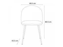 Lot De 4 Chaises MADELEINE Tissu Noir Pieds Or 17 Lot De 4 Chaises MADELEINE Tissu Noir Pieds Or -Velvet Magasin lot de 4 chaises madeleine tissu noir pieds or 7