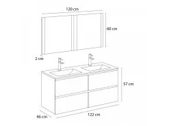 Meuble De Salle De Bain 120 Cm ALANI Chêne Et Blanc -Velvet Magasin meuble de salle de bain 120 cm alani chene et blanc 7