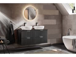 Meuble De Salle De Bain 120 Cm HILONA Noir (VASQUES NON INCLUSES) 14 Meuble De Salle De Bain 120 Cm HILONA Noir (VASQUES NON INCLUSES) -Velvet Magasin meuble de salle de bain 120 cm hilona noir vasques non incluses 2