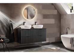 Meuble De Salle De Bain 120 Cm HILONA Noir (VASQUES NON INCLUSES) 16 Meuble De Salle De Bain 120 Cm HILONA Noir (VASQUES NON INCLUSES) -Velvet Magasin meuble de salle de bain 120 cm hilona noir vasques non incluses 4