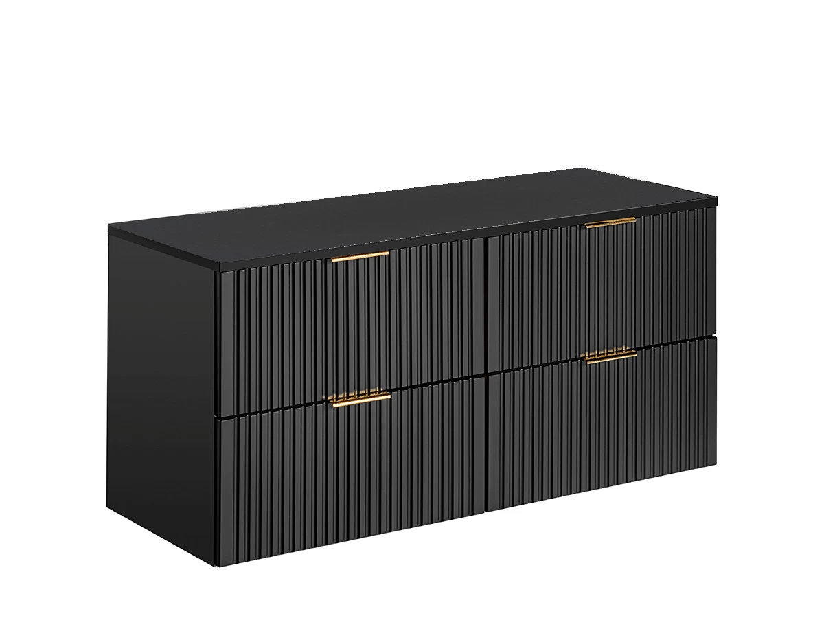 Meuble De Salle De Bain 120 Cm HILONA Noir (VASQUES NON INCLUSES) 3 Meuble De Salle De Bain 120 Cm HILONA Noir (VASQUES NON INCLUSES)