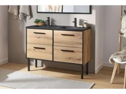 Meuble De Salle De Bain 120 Cm HIRO Bois Clair -Velvet Magasin meuble de salle de bain 120 cm hiro bois clair 2