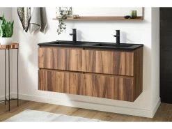 Meuble De Salle De Bain 120 Cm MOANA Bois Foncé -Velvet Magasin meuble de salle de bain 120 cm moana bois fonce 3