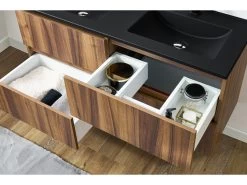 Meuble De Salle De Bain 120 Cm MOANA Bois Foncé -Velvet Magasin meuble de salle de bain 120 cm moana bois fonce 5