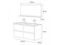 Meuble De Salle De Bain 120 Cm MOANA Bois Foncé -Velvet Magasin meuble de salle de bain 120 cm moana bois fonce 8