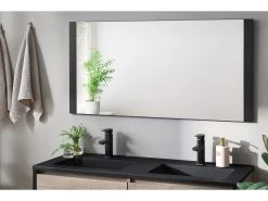 Meuble De Salle De Bain 120cm Avec Pieds HOANI Imitation Bois Et Noir -Velvet Magasin meuble de salle de bain 120cm avec pieds hoani imitation bois et noir 4