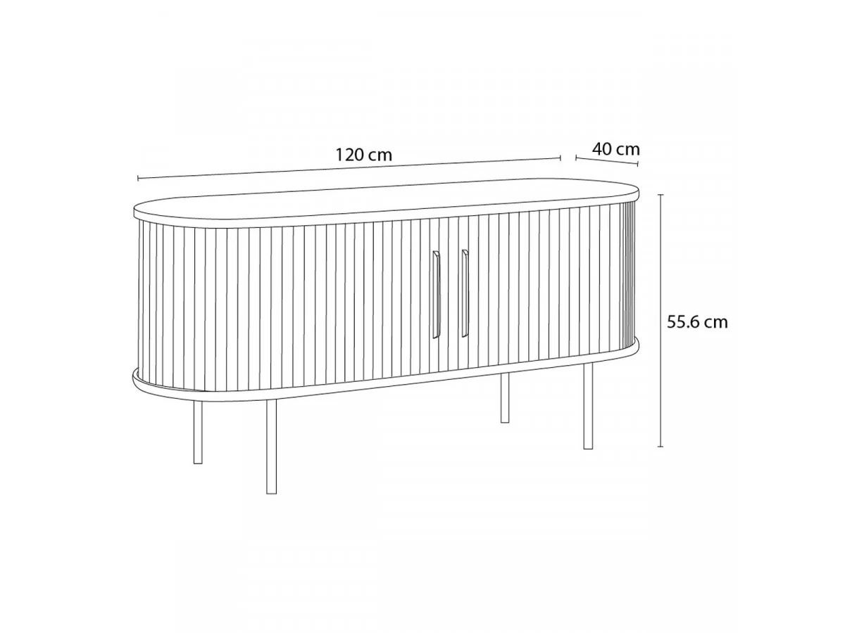 Meuble TV 120 Cm PAULINA Placage Chêne Massif 11 Meuble TV 120 Cm PAULINA Placage Chêne Massif – Image 9