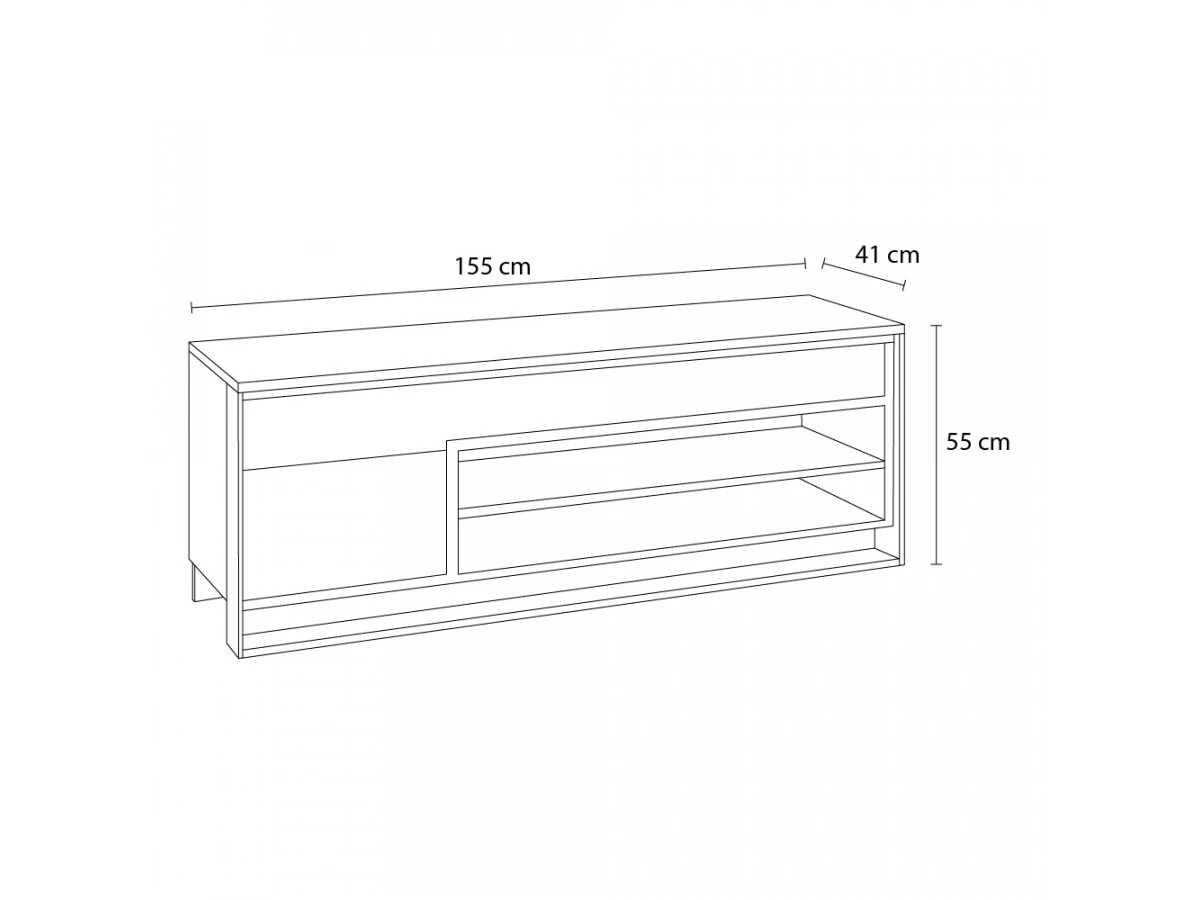 Meuble TV 155 Cm KYRIA Avec LED Imitation Chêne 7 Meuble TV 155 Cm KYRIA Avec LED Imitation Chêne – Image 5