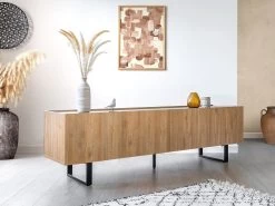 Meuble TV 180 Cm OPERA Effet Chêne Et Imitation Marbre Noir 14 Meuble TV 180 Cm OPERA Effet Chêne Et Imitation Marbre Noir -Velvet Magasin meuble tv 180 cm opera effet chene et imitation marbre noir 2